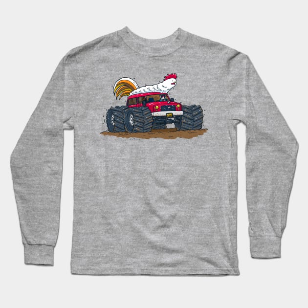 Monster Truck Chicken Long Sleeve T-Shirt by nickv47